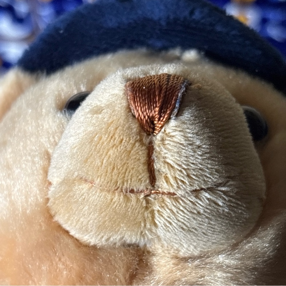 Plush Police Bear Toy - Tan and Blue kids stuffed animal used - Picture 16 of 16